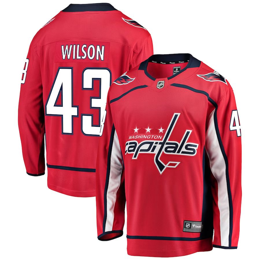 Men Washington Capitals #43 Tom Wilson Fanatics Branded Red Home Breakaway Player NHL Jersey